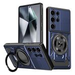 Per Samsung Galaxy S24 Ultra 5G Armor Rotating Holder MagSafe Custodia per telefono (blu)