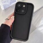 Per iPhone 13 mini Custodia per telefono in TPU con foro preciso e telaio antiurto satinato (nero)