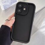 Per iPhone 12 mini Custodia per telefono in TPU con foro preciso e telaio antiurto satinato (nero)