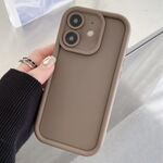 Per iPhone 11 Custodia per telefono in TPU con foro preciso e telaio antiurto satinato (caffè)