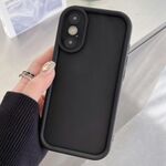 Per iPhone X / XS Custodia per telefono in TPU con foro preciso e telaio antiurto satinato (nero)