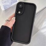 Per iPhone XR Custodia antiurto in TPU con foro preciso e cornice smerigliata (nero)