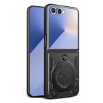 Per Samsung Galaxy Z Flip7 CD Texture Custodia magnetica per telefono (nero)