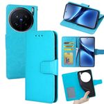 Per vivo X200 Pro 5G Custodia in pelle con texture di cristallo (blu cielo)