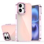 Per iPhone 16 Custodia per telefono con placcatura sfumata scolorita (rosa)
