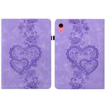 Per iPad 2025/2022 Custodia per tablet intelligente in pelle goffrata Love Hearts (viola)