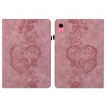 Per iPad 2025/2022 Custodia per tablet intelligente in pelle goffrata Love Hearts (rosa)