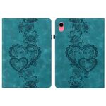 Per iPad 2025/2022 Custodia per tablet intelligente in pelle goffrata Love Hearts (verde)
