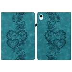 Per iPad Air 11 2025/2024 Custodia per tablet intelligente in pelle goffrata con cuoricini (verde)