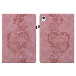 Per iPad Air 13 2025 / 2024 / Pro 12.9 Custodia per tablet intelligente in pelle goffrata con cuoricini (rosa)