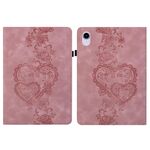 Per iPad mini 6 / mini 2024 Custodia per tablet intelligente in pelle goffrata con cuoricini (rosa)