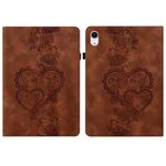 Per iPad 10.2 2021 / Air 10.5 Custodia per tablet intelligente in pelle goffrata Love Hearts (marrone)