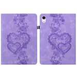 Per iPad 10.2 2021 / Air 10.5 Custodia per tablet intelligente in pelle goffrata Love Hearts (viola)