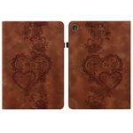 Per iPad mini 5/4/3/2/1 Custodia per tablet in pelle goffrata con cuoricini (marrone)