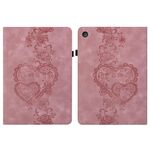 Per iPad mini 5/4/3/2/1 Custodia per tablet in pelle goffrata con cuoricini (rosa)