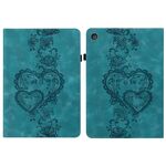Per iPad mini 5/4/3/2/1 Custodia per tablet in pelle goffrata con cuoricini (verde)