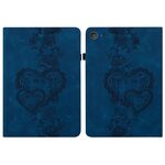 Per iPad mini 5/4/3/2/1 Custodia per tablet in pelle goffrata con cuoricini (blu scuro)