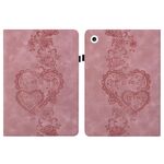 Per iPad Air / Air 2 / 9.7 2017 / 2018 Custodia per tablet intelligente in pelle goffrata con cuoricini (rosa)