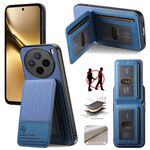 Per vivo X200 Twill Tessuto Pelle Verticale Flip RFID Card Bag Custodia per Telefono (Blu)