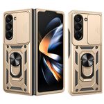 Per Samsung Galaxy Z Fold7 Custodia per fotocamera scorrevole TPU+PC (oro)