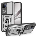 Custodia per telefono in TPU+PC con design scorrevole per fotocamera per vivo V50 5G (argento)
