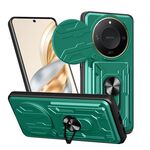 Per Honor X9c Smart Sliding Camshield TPU+PC Custodia per telefono con slot per schede (verde scuro)