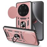 Custodia per telefono in TPU ibrido per PC con design scorrevole per fotocamera Xiaomi 15 Ultra (oro rosa)