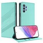 Per Samsung Galaxy A32 4G Custodia per telefono in pelle retrò con portafoglio multifunzionale in rilievo (verde menta)