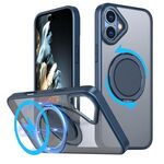 Per iPhone 16 Plus Custodia per telefono con supporto magnetico MagSafe girevole a 360 gradi (blu)
