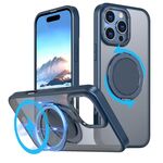 Per iPhone 16 Pro Custodia per telefono con supporto magnetico MagSafe girevole a 360 gradi (blu)