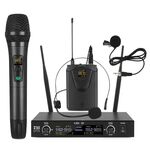 U-771 Sistema di microfoni wireless da 1 a 2 Microfono UHF FM, 1 microfono + 1 bodypack + host