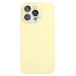 Per iPhone 13 Pro Max Custodia per telefono in silicone liquido MagSafe Thin Circle (giallo)