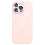 Per iPhone 13 Pro Max Custodia per telefono in silicone liquido MagSafe Thin Circle (rosa)