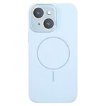 Per iPhone 15 Custodia sottile in silicone liquido MagSafe Circle (Sierra Blue)