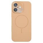 Per iPhone 16 Custodia sottile in silicone liquido MagSafe Circle (oro)