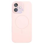 Per iPhone 16 Custodia sottile in silicone liquido MagSafe Circle (rosa)