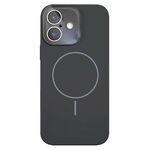 Per iPhone 16 Custodia sottile in silicone liquido MagSafe Circle (grigio grafite)