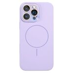 Per iPhone 16 Pro Custodia sottile in silicone liquido MagSafe Circle (viola chiaro)