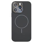 Per iPhone 16 Pro Custodia sottile in silicone liquido MagSafe Circle (grigio grafite)