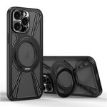 Per iPhone 12 Pro Custodia per telefono MagSafe con supporto in metallo cavo di raffreddamento (nero)