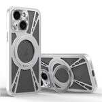Per iPhone 13 Custodia per telefono MagSafe con supporto in metallo cavo di raffreddamento (argento)