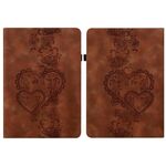 Per Amazon Kindle Paperwhite 12a generazione 2024 Custodia per tablet intelligente in pelle goffrata Love Hearts (marrone)
