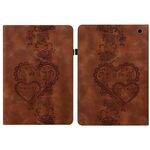 Per Amazon Fire Max 11 Custodia per tablet in pelle goffrata Love Hearts (marrone)