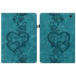 Per Amazon Fire Max 11 Custodia per tablet in pelle goffrata Love Hearts (verde)