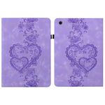 Per Amazon Fire HD 10 2021/2023 Custodia per tablet in pelle goffrata Love Hearts (viola)