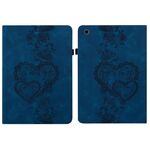 Per Amazon Fire HD 10 2021/2023 Custodia per tablet in pelle goffrata Love Hearts (blu scuro)