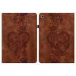 Per Huawei MediaPad T5 Custodia per tablet in pelle goffrata Love Hearts (marrone)