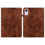 Per Redmi Pad SE Custodia per tablet in pelle goffrata Love Hearts (marrone)