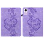 Per Redmi Pad SE Custodia per tablet in pelle goffrata Love Hearts (viola)