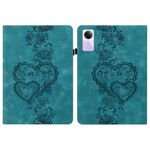 Per Redmi Pad SE Custodia per tablet in pelle goffrata Love Hearts (verde)